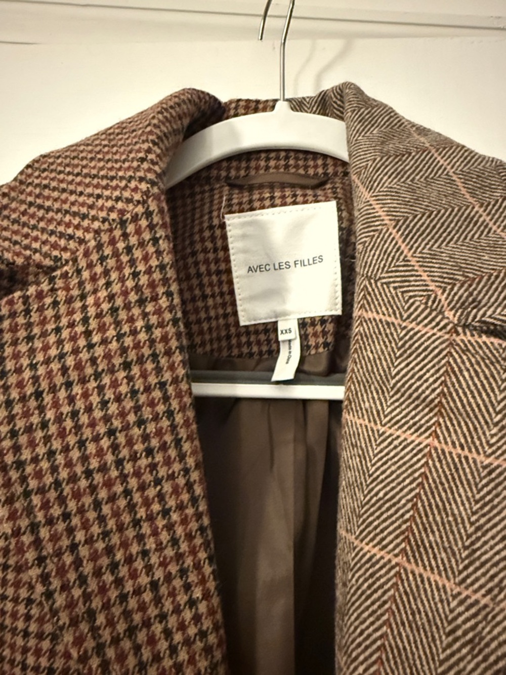 Avec Les Filles Brown & Tan Plaid Coat